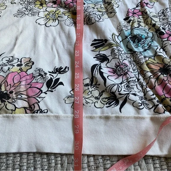 Free People Floral Off-the-Shoulder Sweater - Cream and Multicolor - Picture 11 of 11